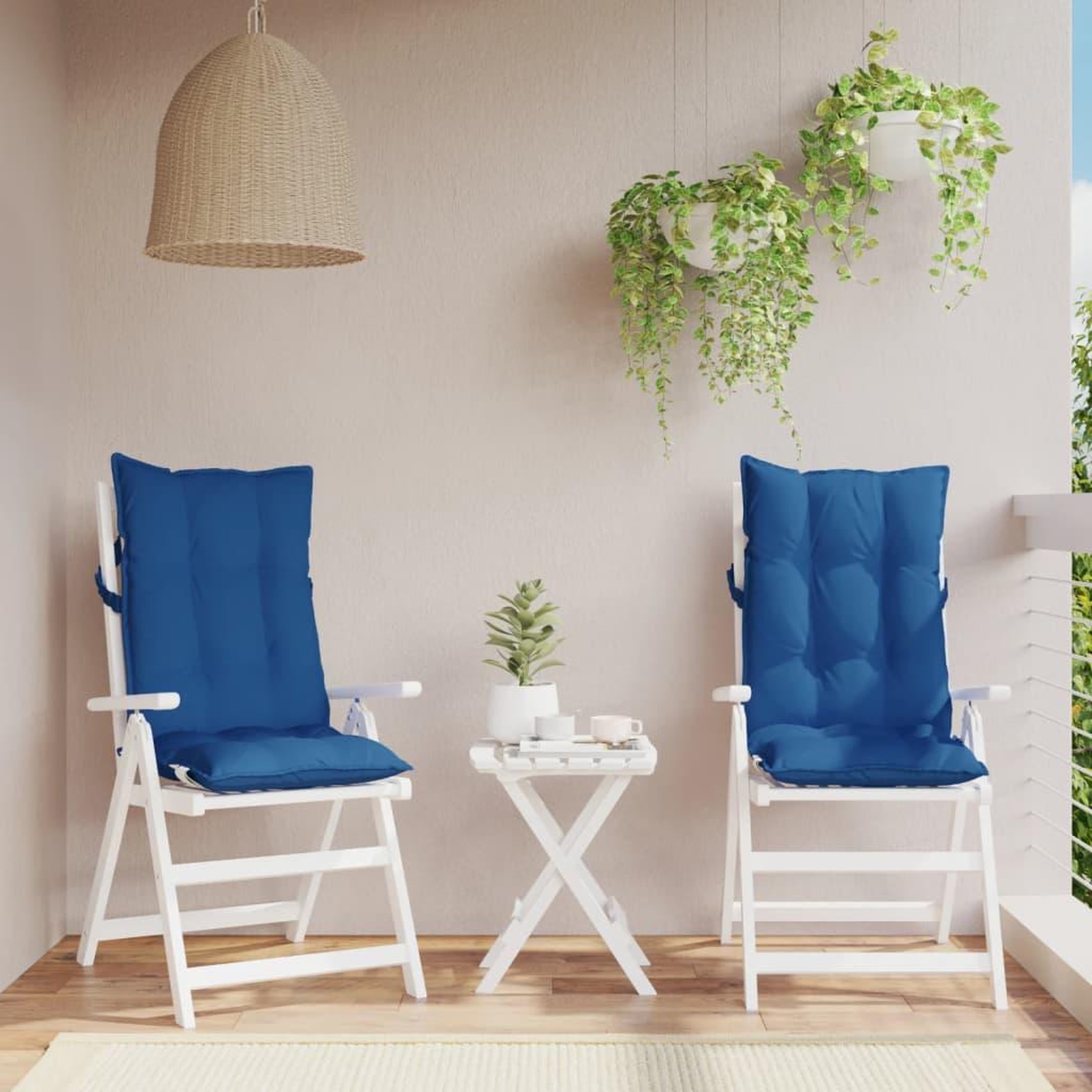VIDAXL Coussins de chaise a dossier haut lot de 2 bleu royal