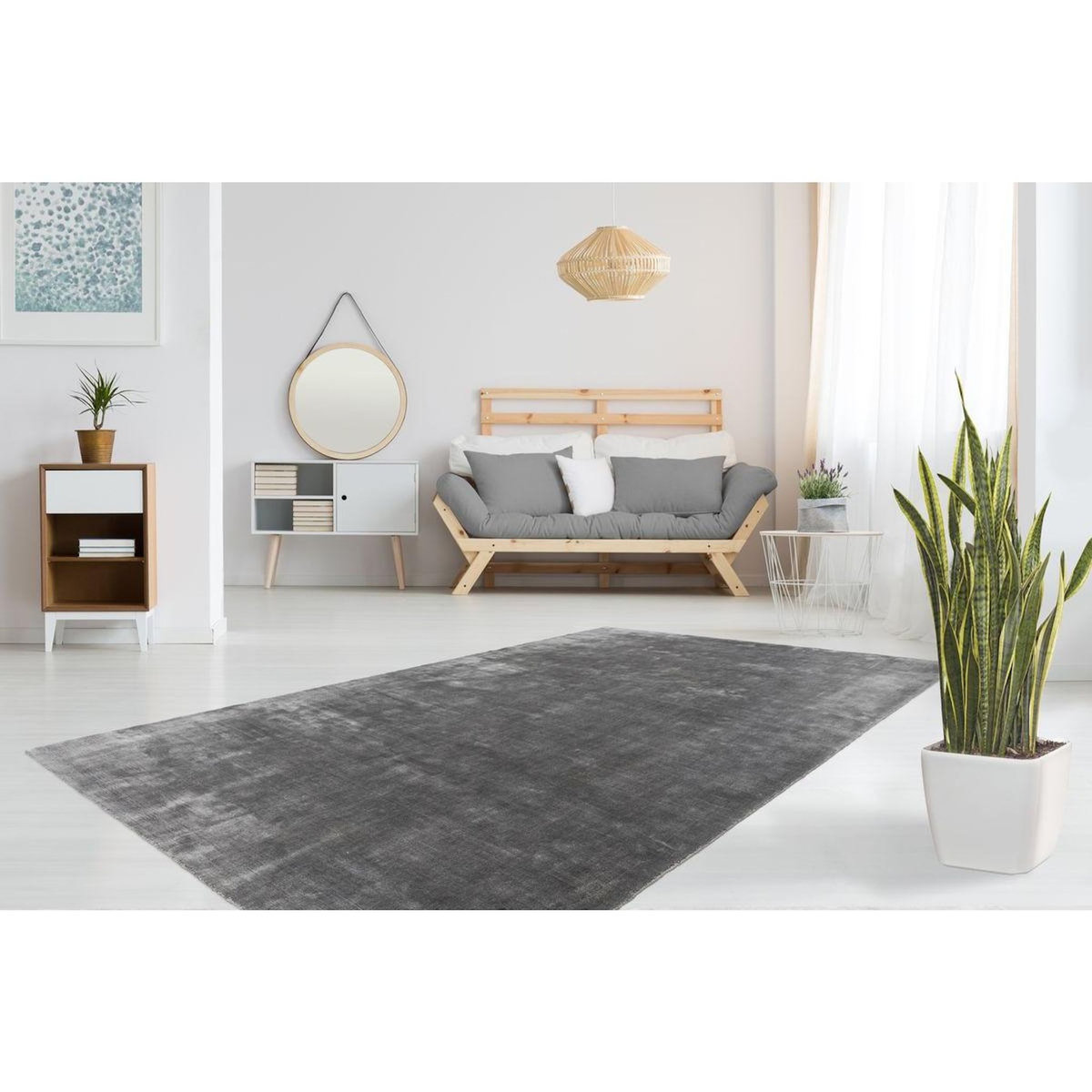 Paris Prix Tapis Uni Fait Main  Nauru  Argent