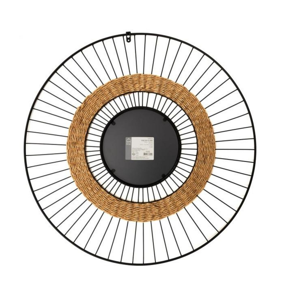 Paris Prix Miroir Mural Design  Filaire  60cm Noir & Naturel