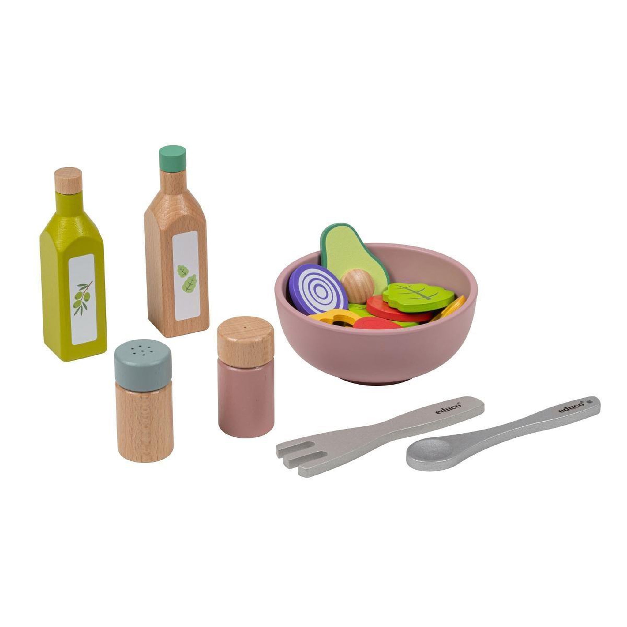 Voir la diapositive 3 : EDUCO Ensemble de salade - set alimentaire — ensemble de 19 pièces