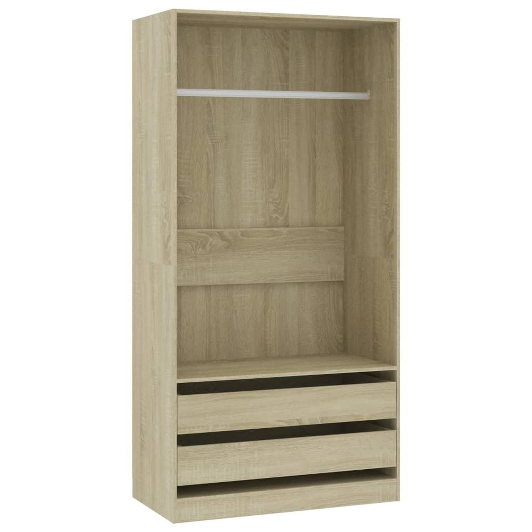 Voir la diapositive 2 : VIDAXL Garde-robe Chene sonoma 100x50x200 cm Bois d'ingenierie