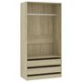 Voir la diapositive 2 : VIDAXL Garde-robe Chene sonoma 100x50x200 cm Bois d'ingenierie