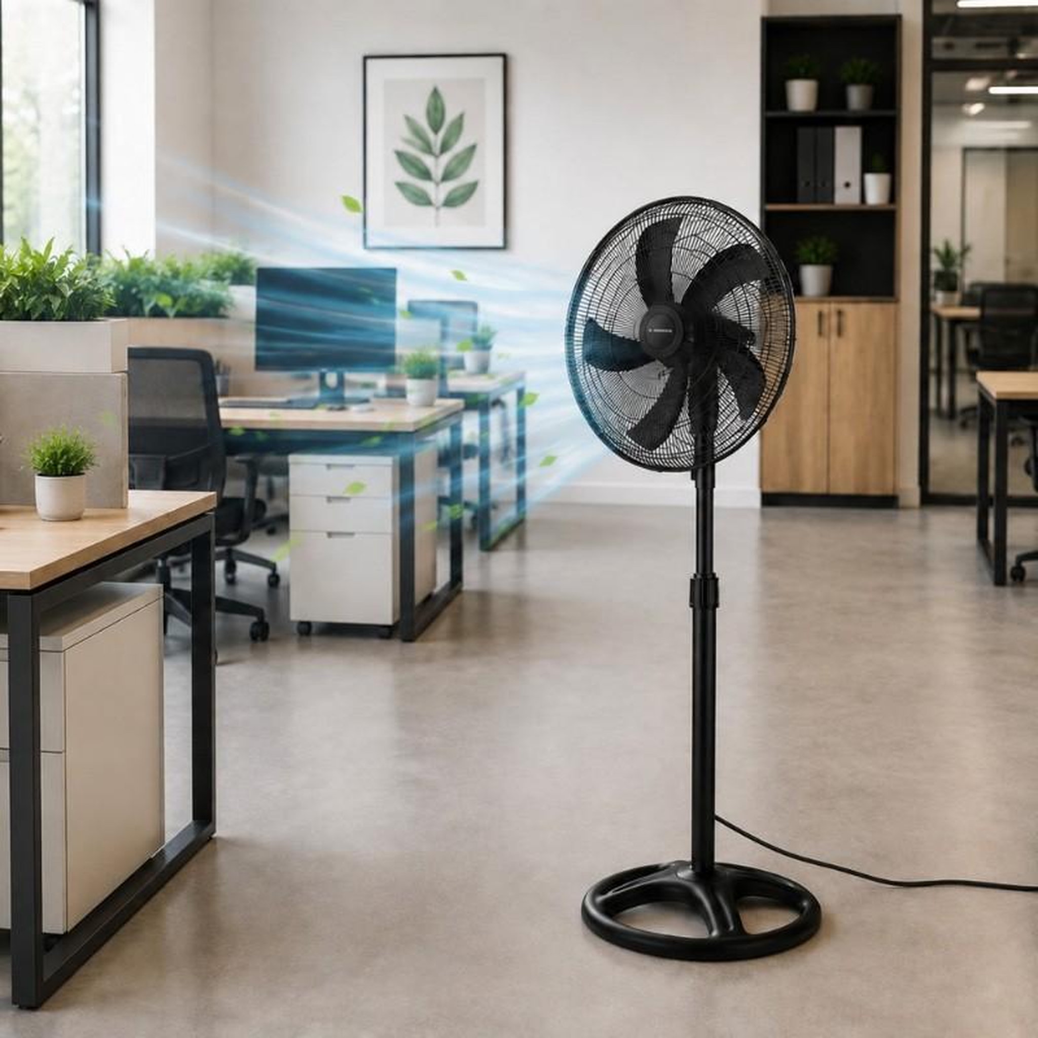 Voir la diapositive 5 : Ventilateur sur pied 45 cm – puissance 60w et fonctionnement silencieux