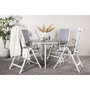 Voir la diapositive 5 : Paris Prix Ensemble Table de Jardin & 4 Chaises  Break & Alabny  120cm Gris