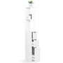Voir la diapositive 3 : ID MARKET Meuble WC étagère WILLY bois 3 portes blanc