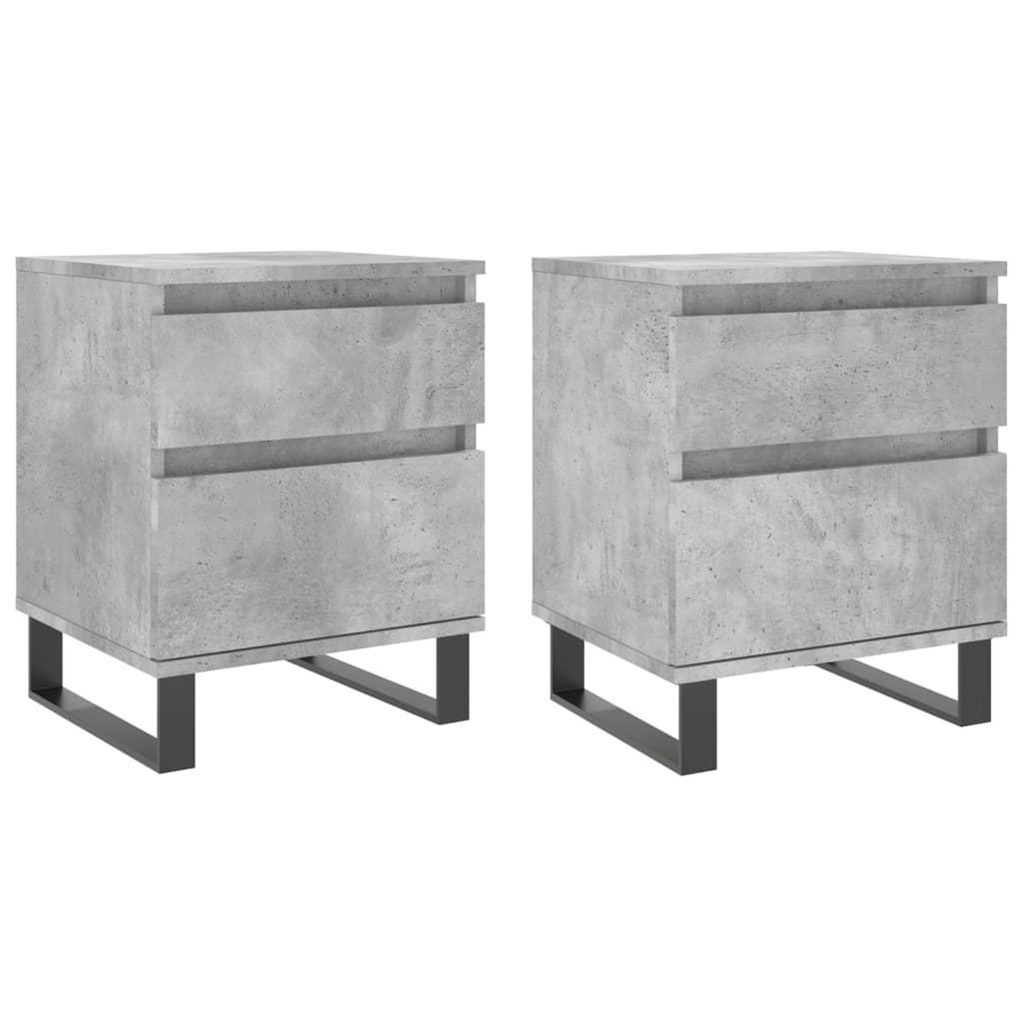Voir la diapositive 2 : VIDAXL Tables de chevet 2 pcs gris beton 40x35x50 cm bois d'ingenierie