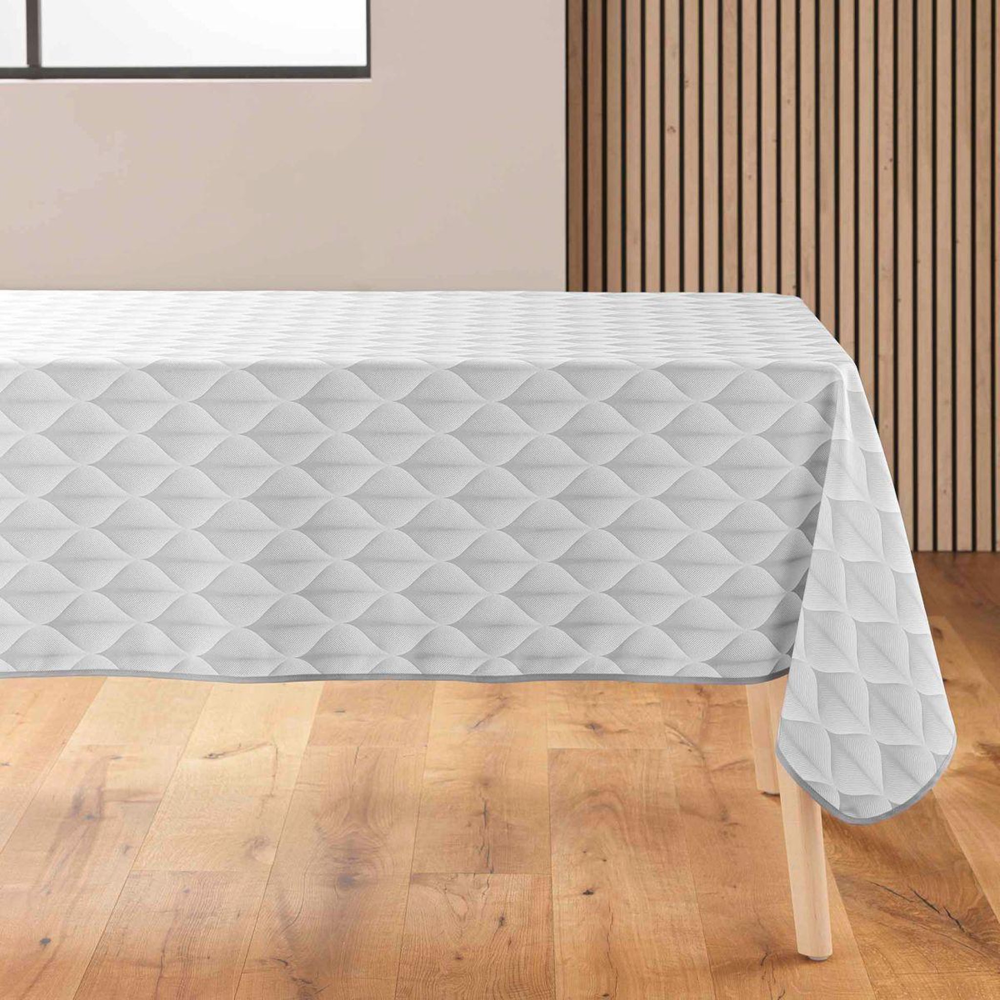 Douceur d'Intérieur Nappe antitache imprimé  kalini  150x240cm gris