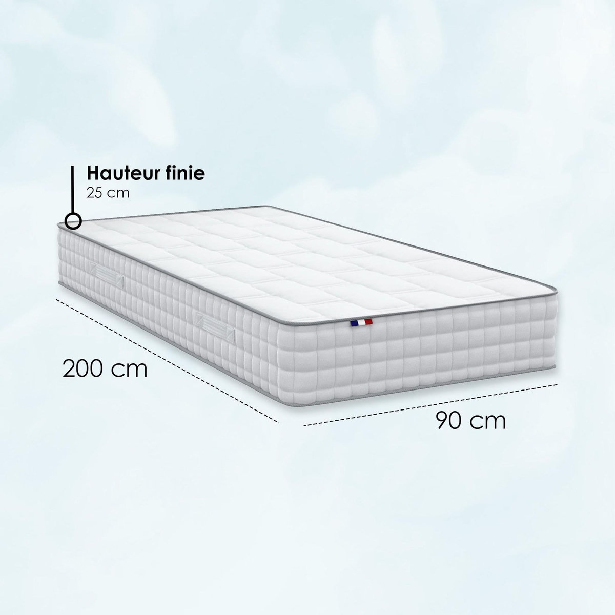 IDLITERIE Matelas ressorts 7 zones ODYSSEE - Mémoire de forme, soutien ferme