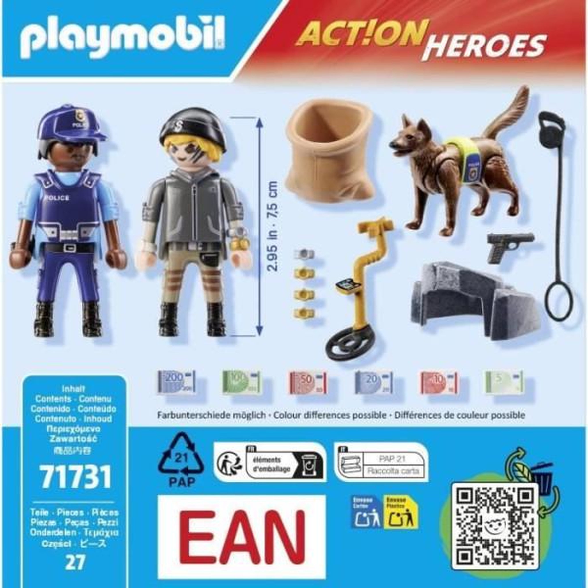 Voir la diapositive 5 : PLAYMOBIL Policier chien de recherche, voleur et accessoires