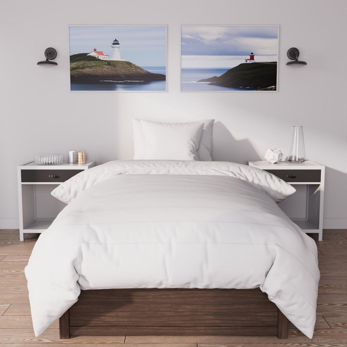 SOLEIL D'OCRE Ensemble couette et parure 5 Pièces SIRENE bleu pour lit en 90x190 cm, par Soleil d'ocre