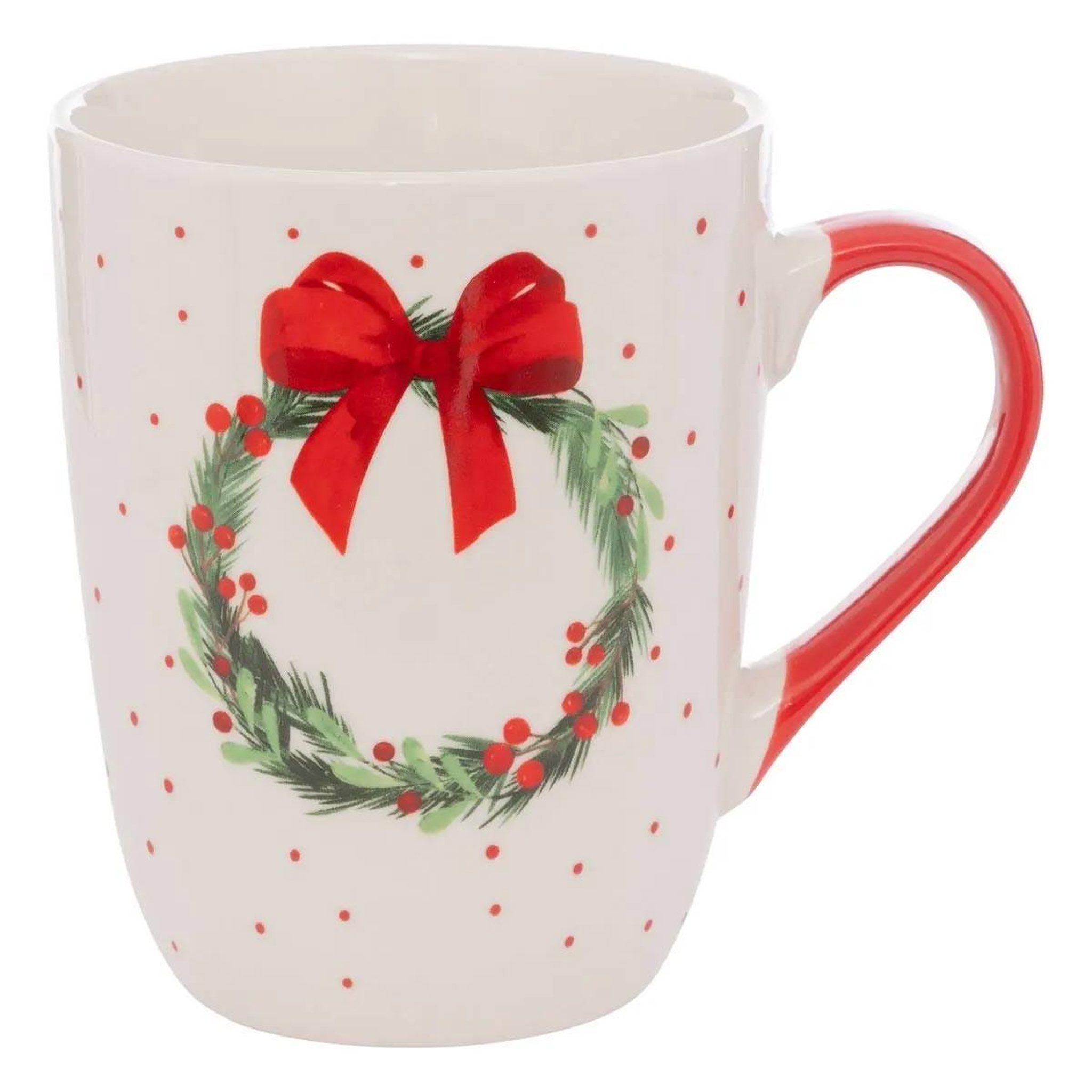 Voir la diapositive 2 : ATMOSPHERA Tisanière en porcelaine  couronne de noël  55cl blanc