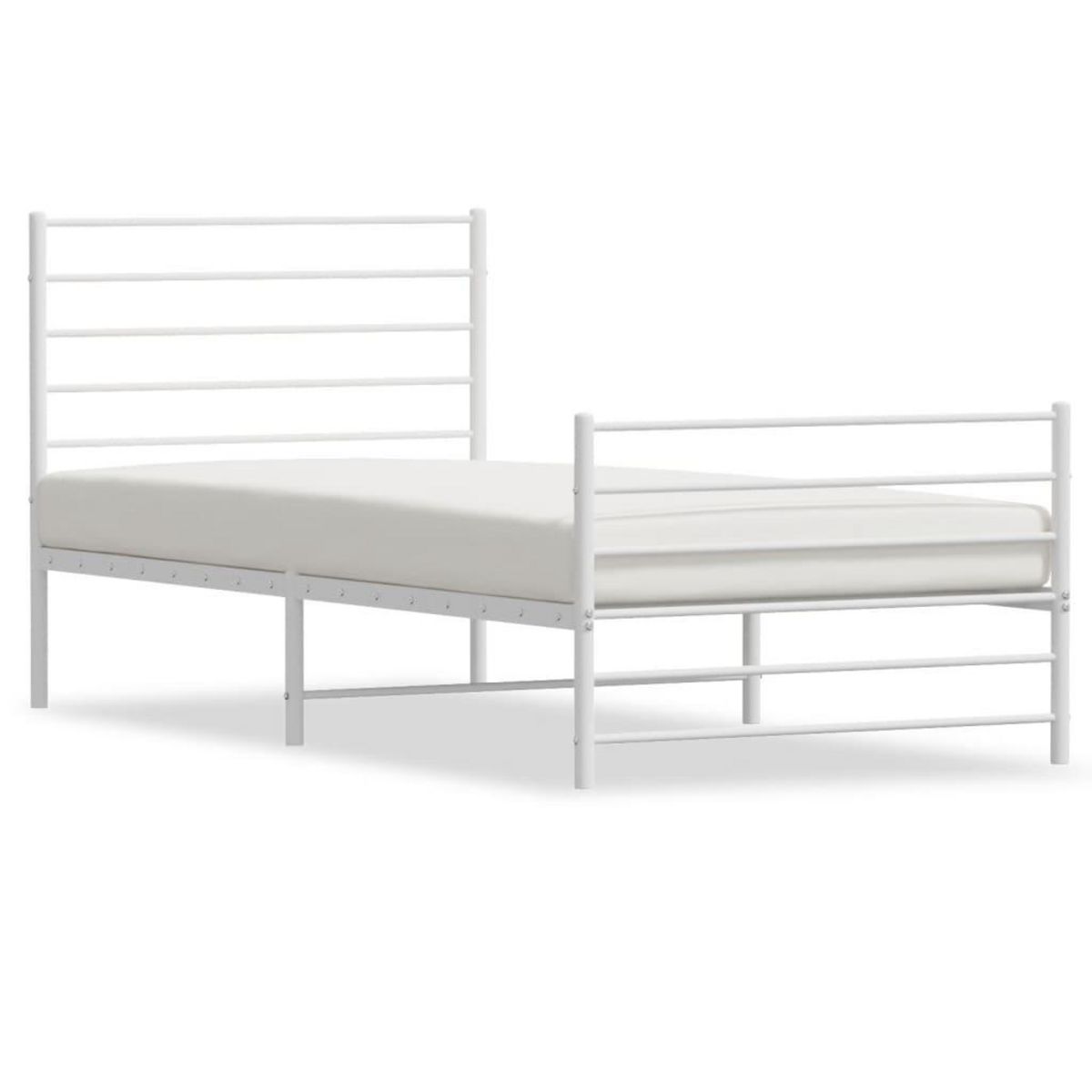 VIDAXL Cadre de lit metal sans matelas avec pied de lit blanc 80x200cm