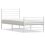 Voir la diapositive 1 : VIDAXL Cadre de lit metal sans matelas avec pied de lit blanc 80x200cm