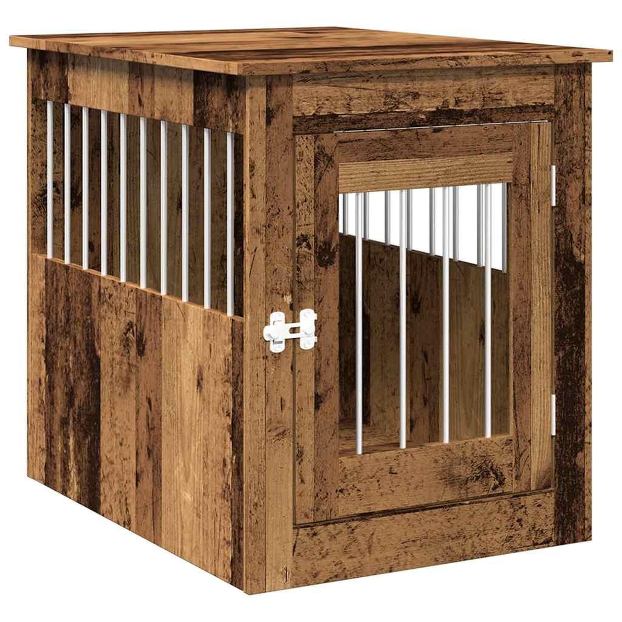 Voir la diapositive 2 : VIDAXL Meuble de cage chiens vieux bois 55x75x65 cm bois d'ingenierie
