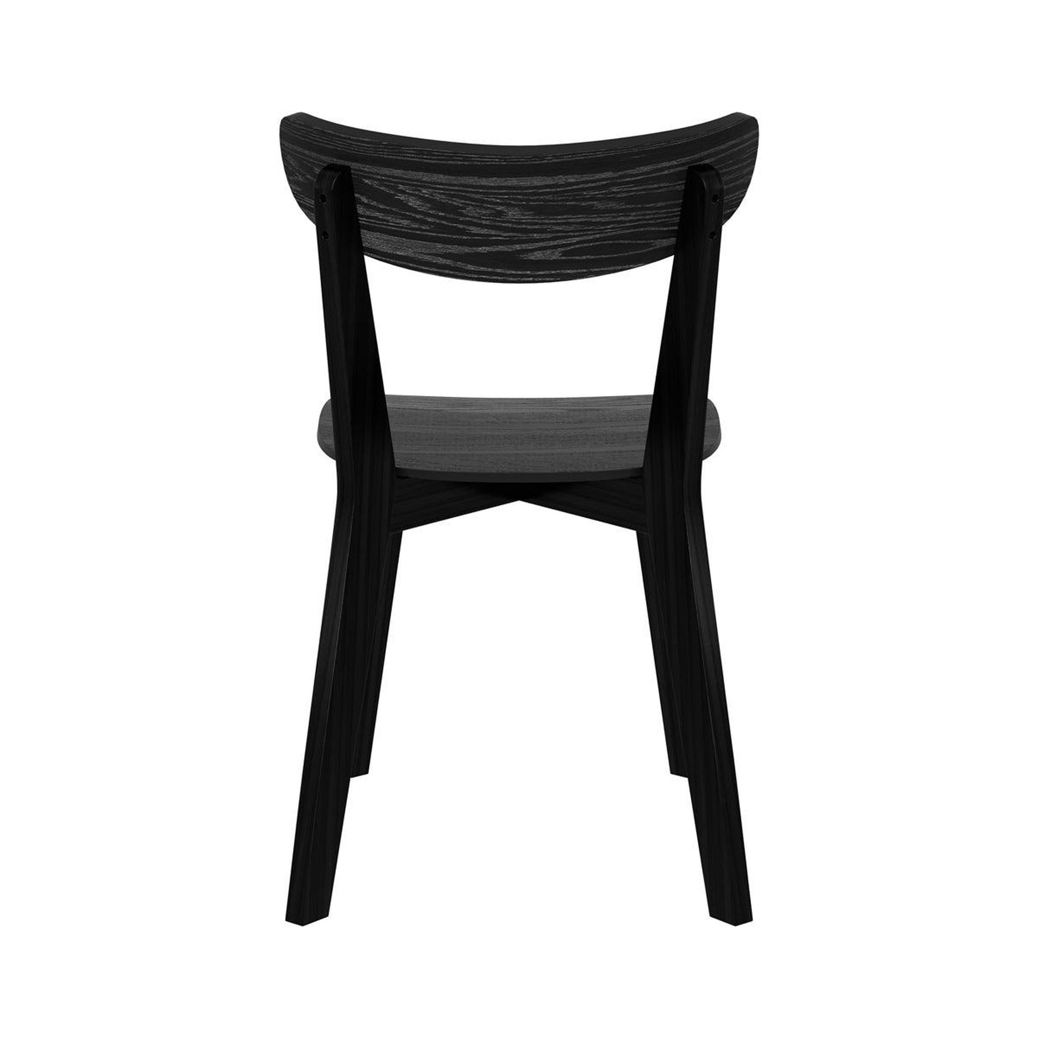 Voir la diapositive 3 : MAISON PAVANE Lot de 2 chaises en bois d'hévéa noir-tabata