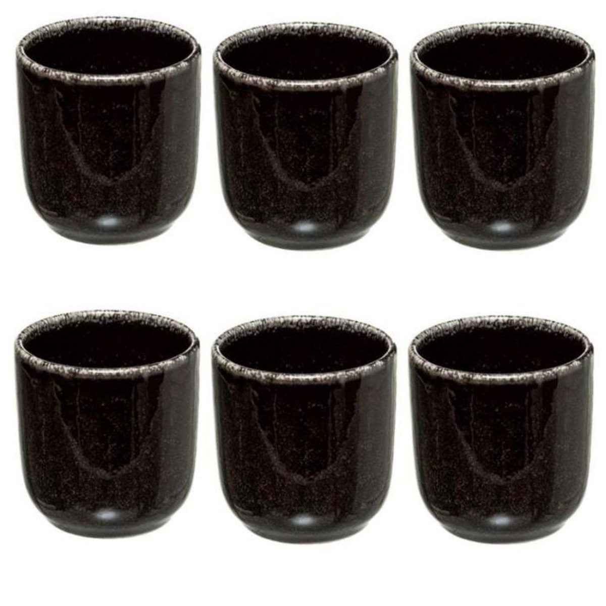 SECRET DE GOURMET Lot de 6 Tasses à Café  Terre Inconnue  10cl Noir