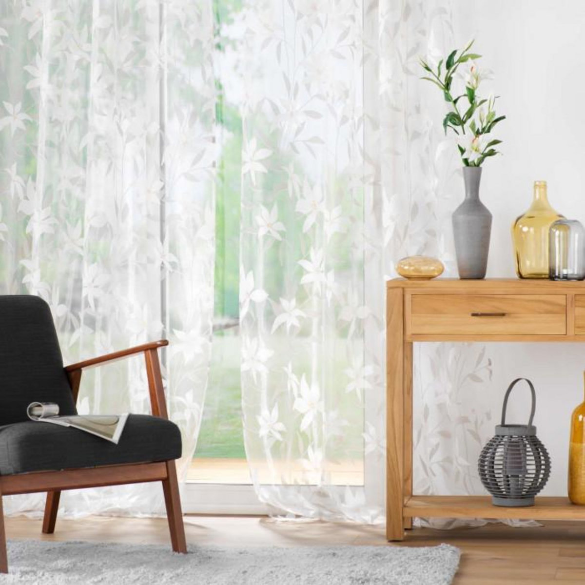 Paris Prix Rideau Voilage à Œillets  Dolia  140x240cm Blanc