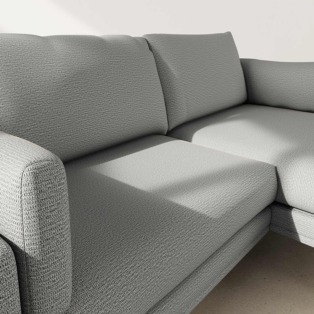 LISA DESIGN Carlos - canapé d'angle droit 4 places ultra moelleux en tissu texturé