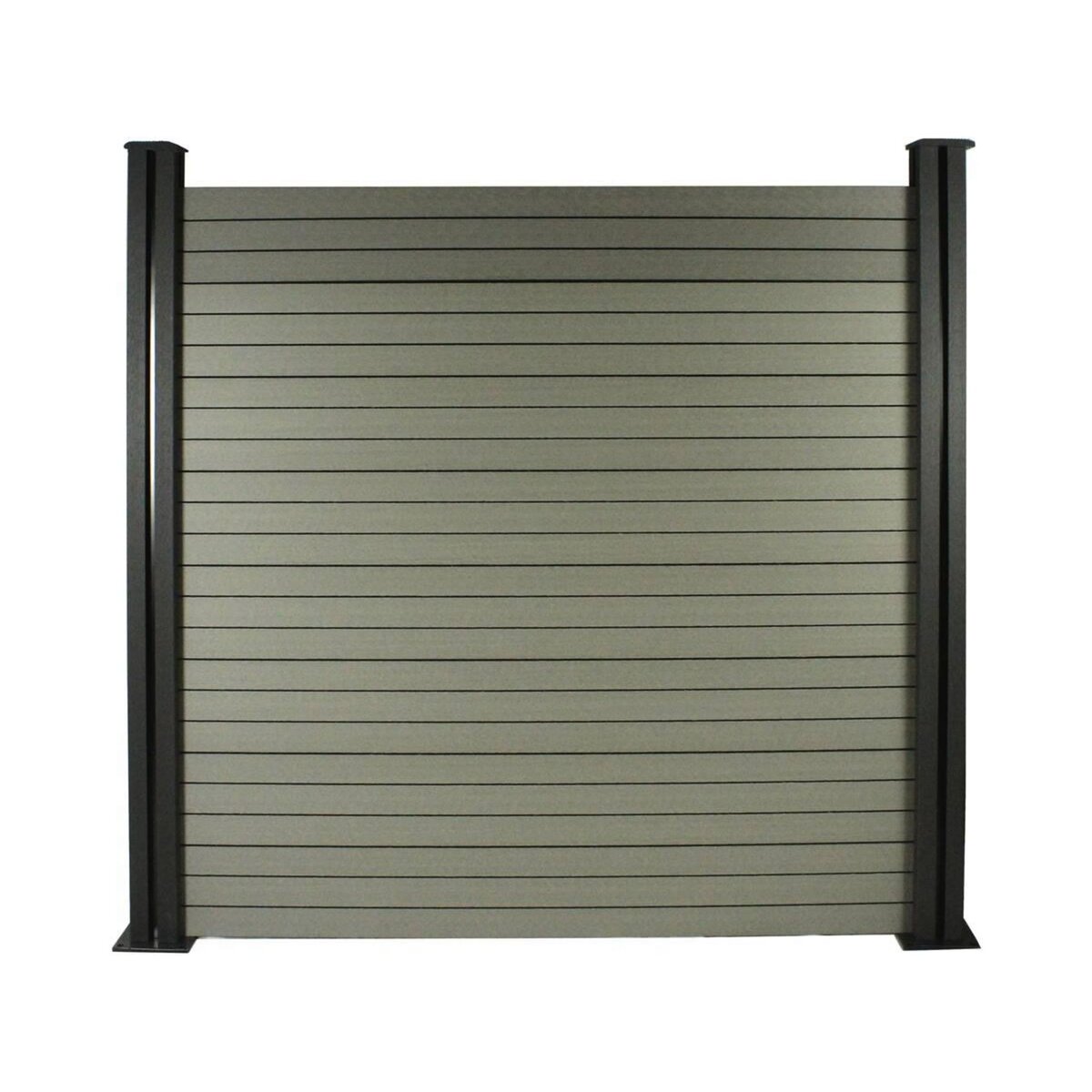 Habitat et Jardin Kit Clôture 8 x 1.6m composite - Kit de fixation offert - Gris