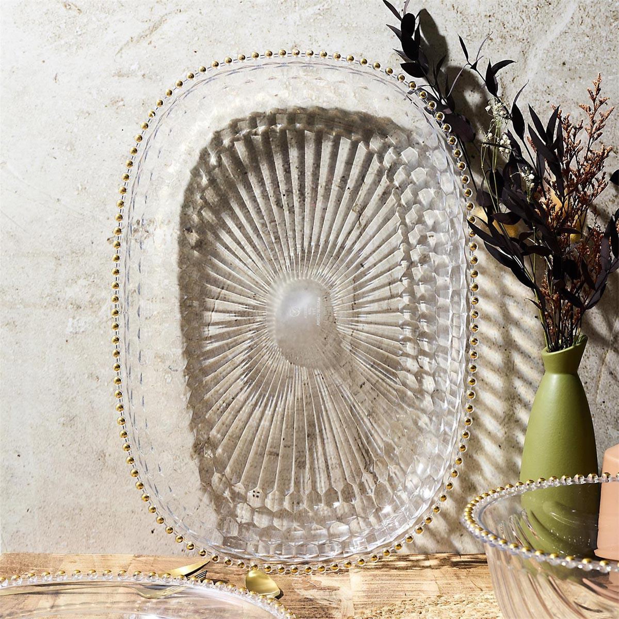 Voir la diapositive 4 : The Home Deco Factory Plateau de service  sabah  48cm transparent