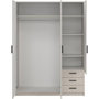 Voir la diapositive 4 : MARKET24 Armoire VEGA - Décor cachemire - 3 portes + 3 tiroirs - L 147 x P 49,8 x H 200,4 cm