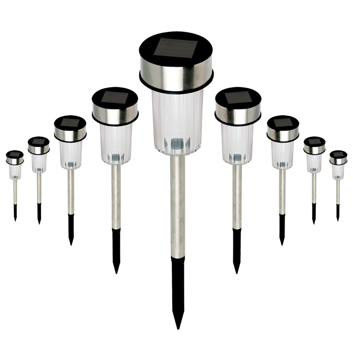 ID MARKET Lot de 20 bornes solaires à LED lampes de jardin à planter