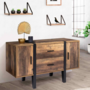 Voir la diapositive 2 : ID MARKET Buffet bas 105 cm AUSTRIA bois pied épingle