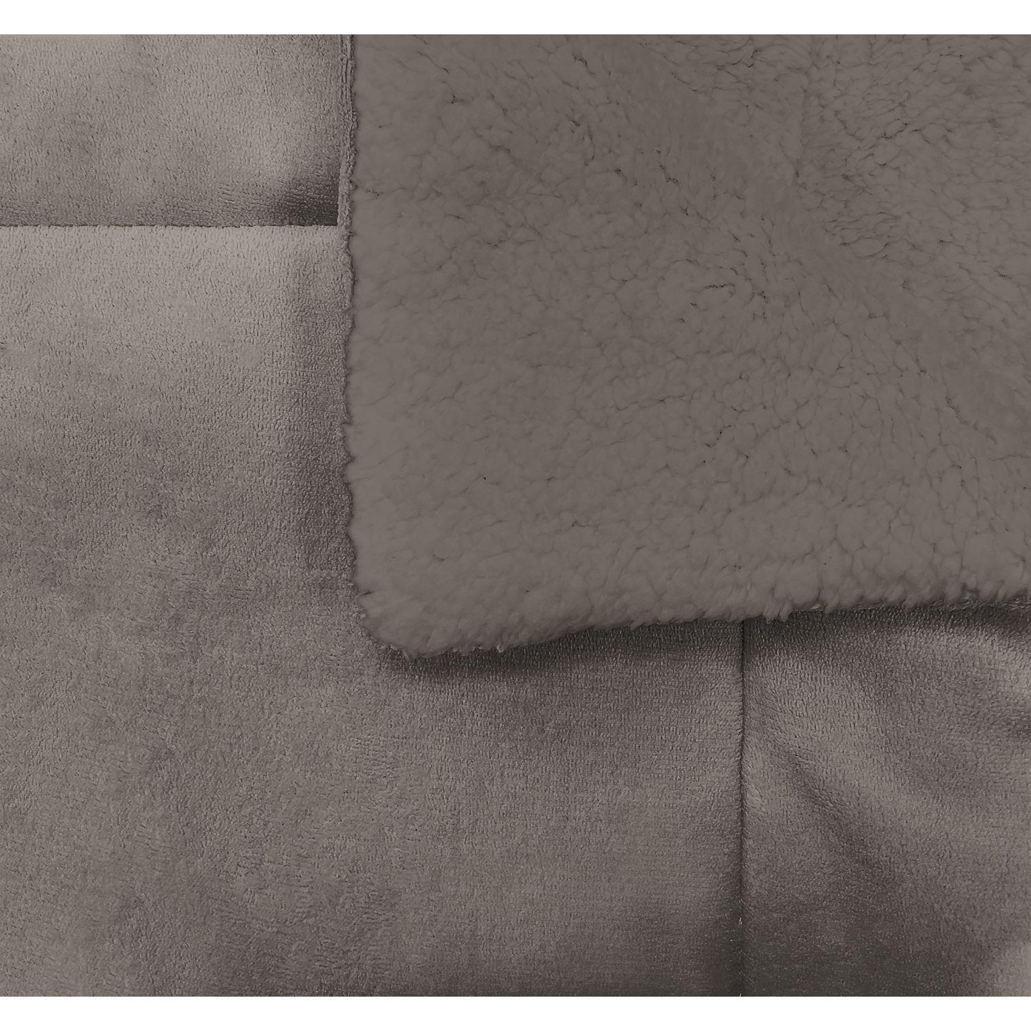 Voir la diapositive 2 : ACTUEL Couverture unie double face velours/sherpa