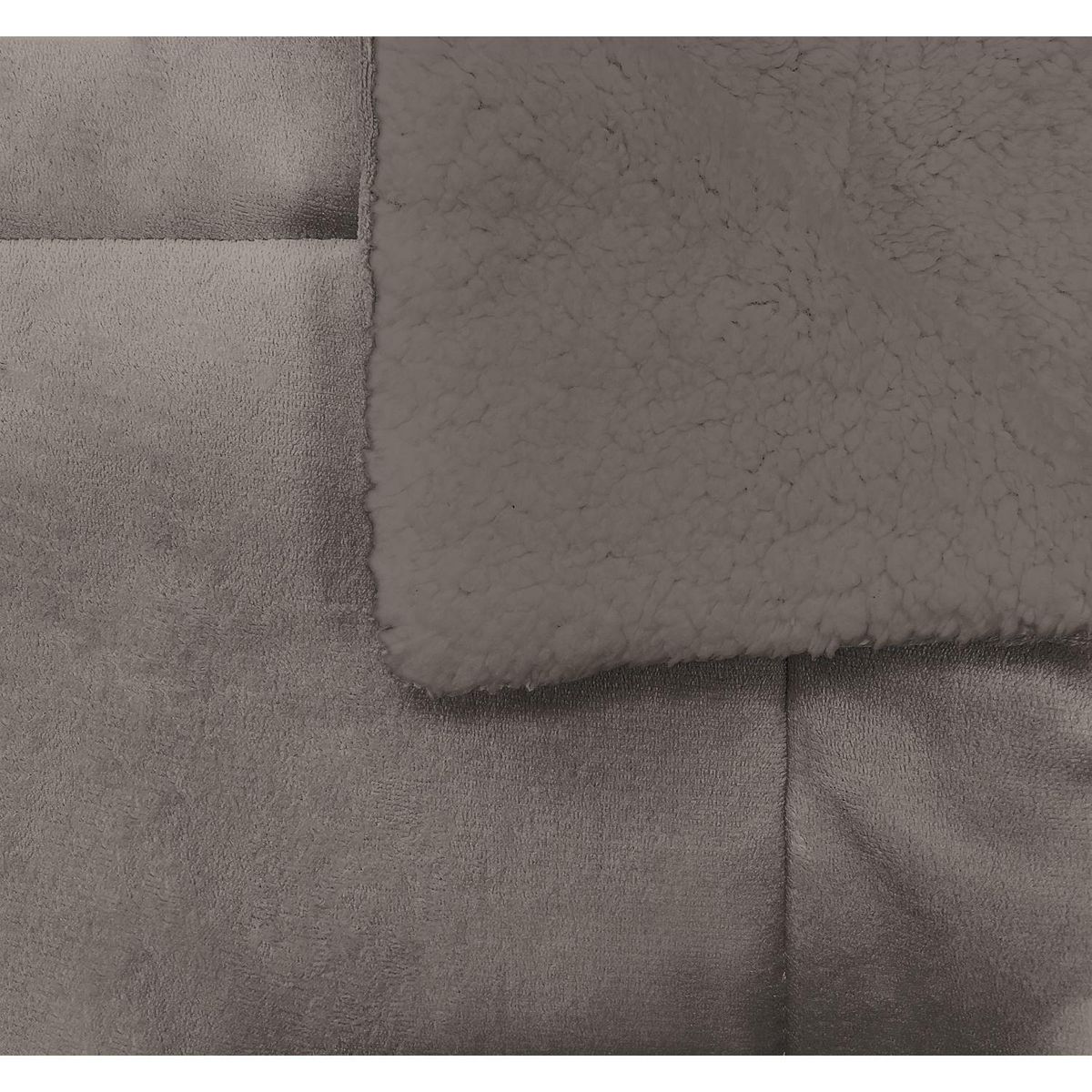 ACTUEL Couverture unie double face velours/sherpa