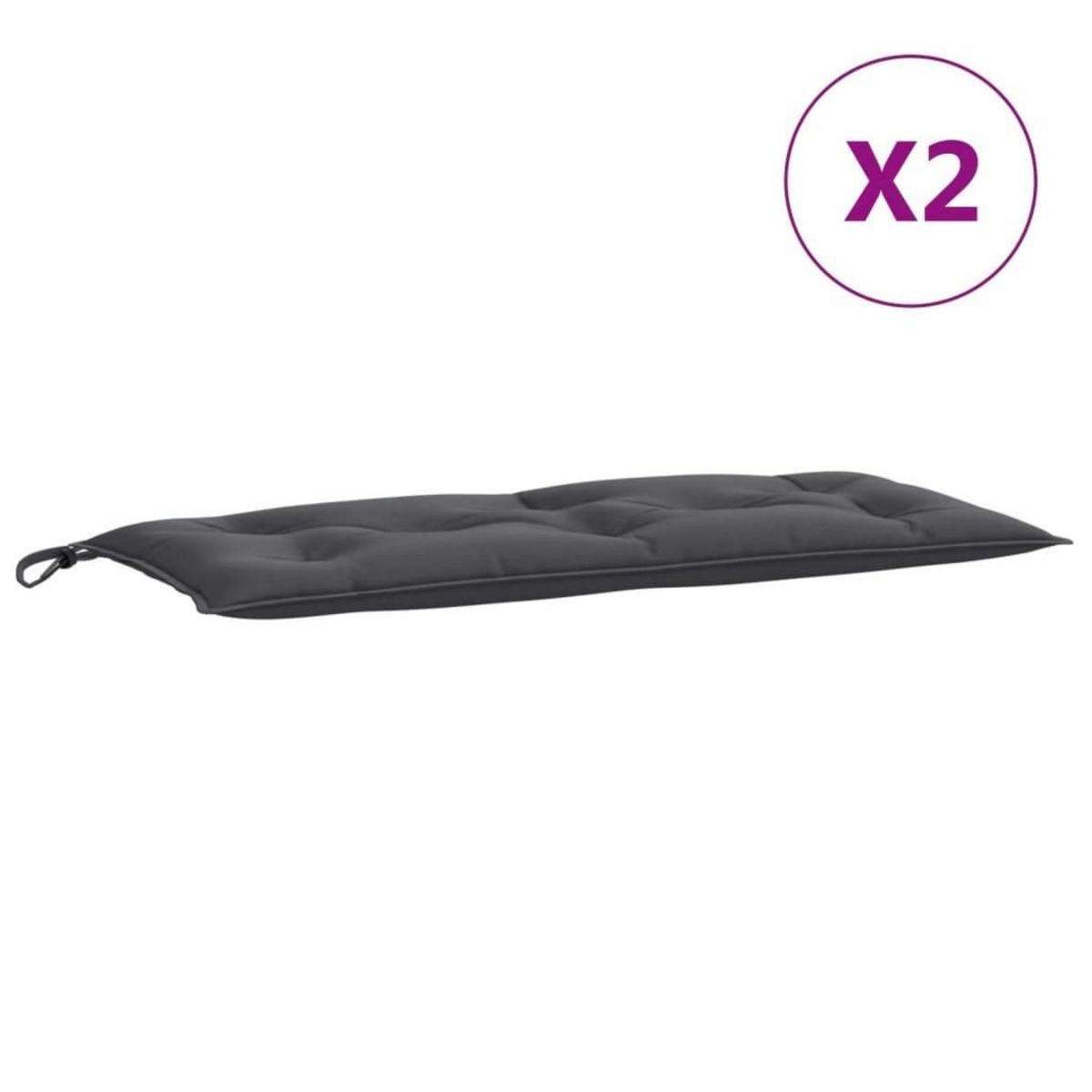 VIDAXL Coussins de banc de jardin lot de 2 anthracite melange tissu