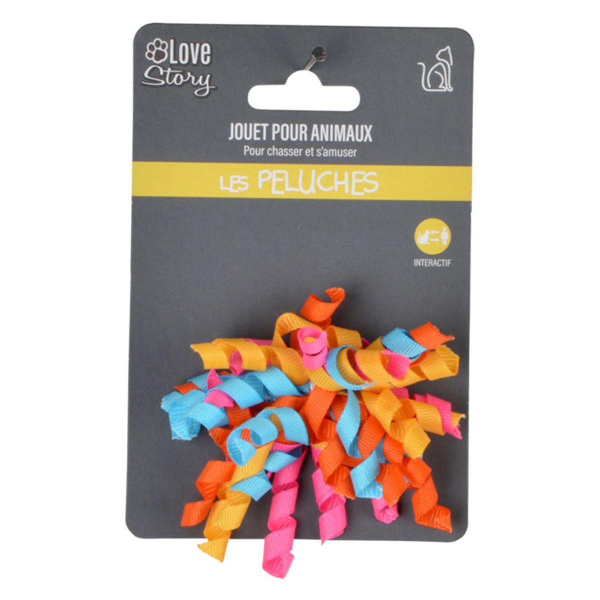 Voir la diapositive 2 : LOVE STORY Jouet pour chat  ruban  10cm multicolore