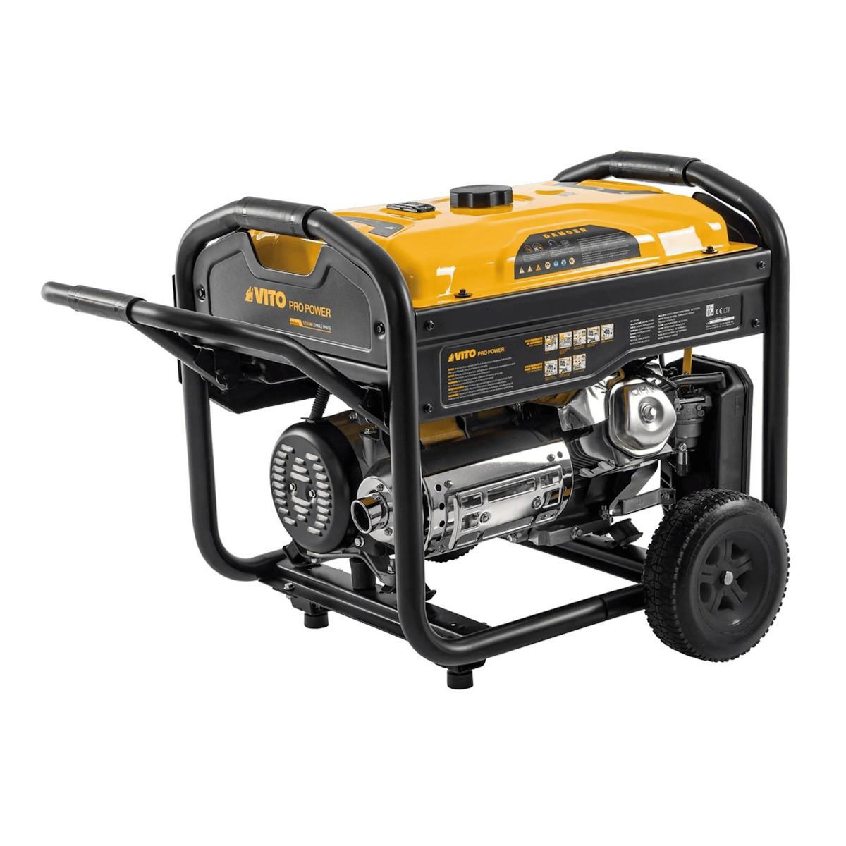 VITO Groupe électrogène Essence 5.5kVA 15CV Monophasé Démarrage manuel AVR, Réservoir 25L, Générateur électrique Maison Chantier VITO