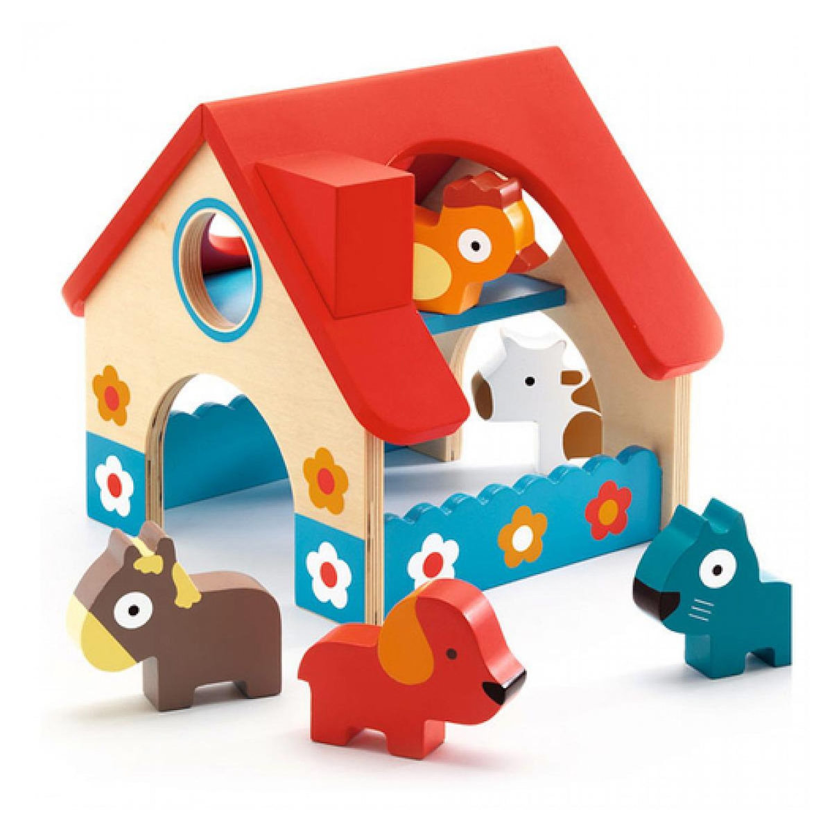 Djeco Mini farm en bois et ses accessoires