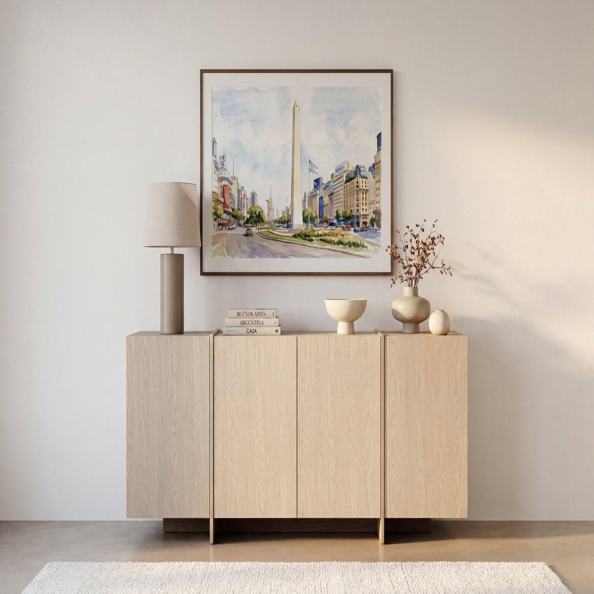Voir la diapositive 2 : CASANOVA PARIS Hanna - buffet 177cm en mélamine beige