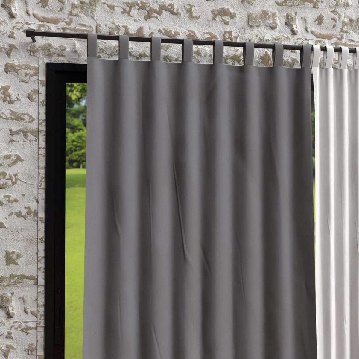 SOLEIL D'OCRE Rideau à pattes en microfibre lavée 135x250 cm BOHEME, par Soleil d'Ocre