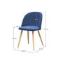 Voir la diapositive 4 : Rendez vous déco Lot de 2 chaises en tissu bleu et pieds en métal effet bois - Cozy