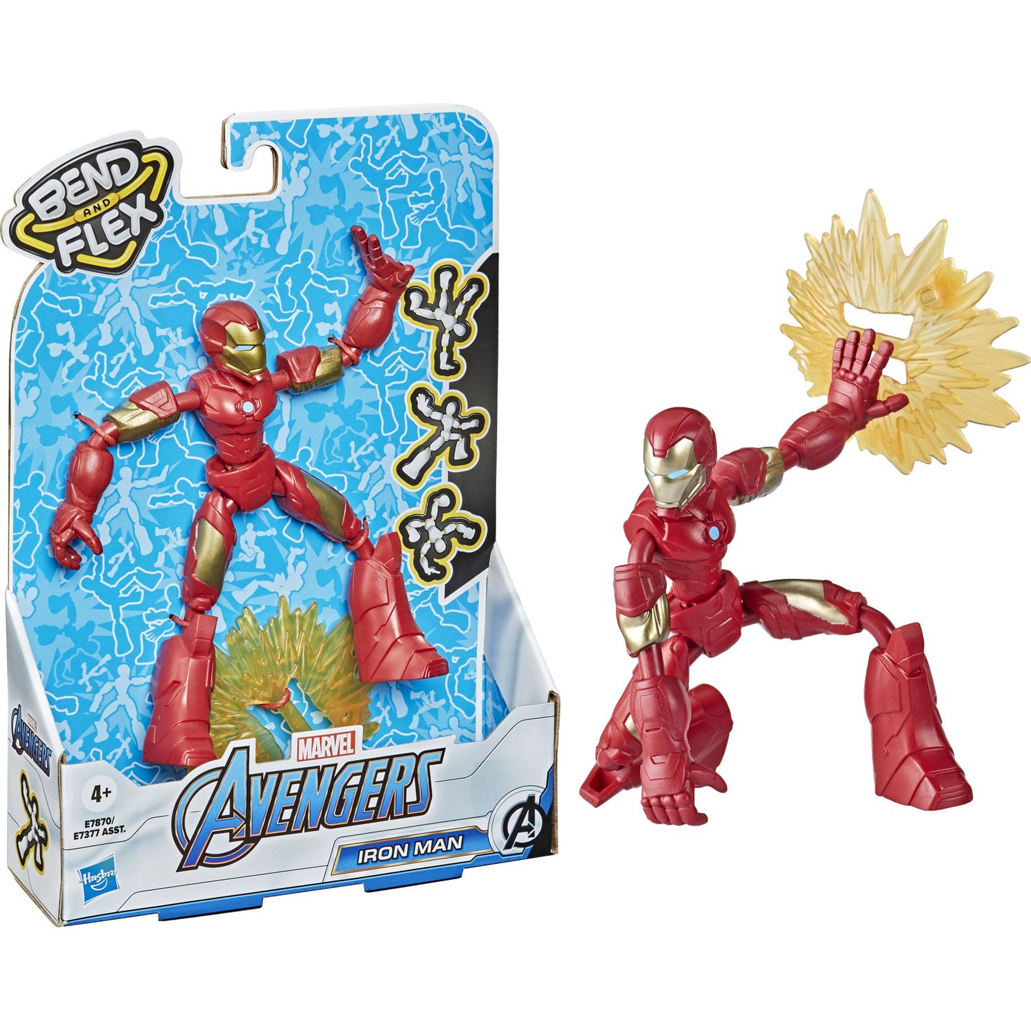 Voir la diapositive 3 : HASBRO Figurines Bend and Flex - Avengers - Iron Man 