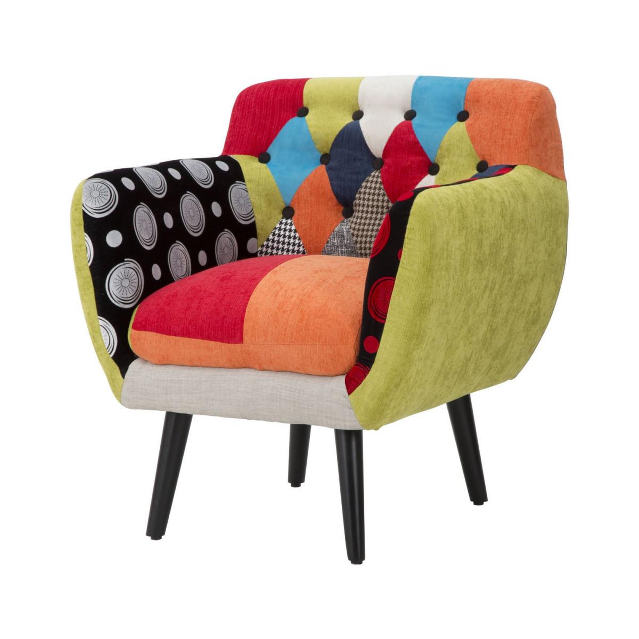Voir la diapositive 3 : Paris Prix Fauteuil design patchwork  impérial  78cm multicolore