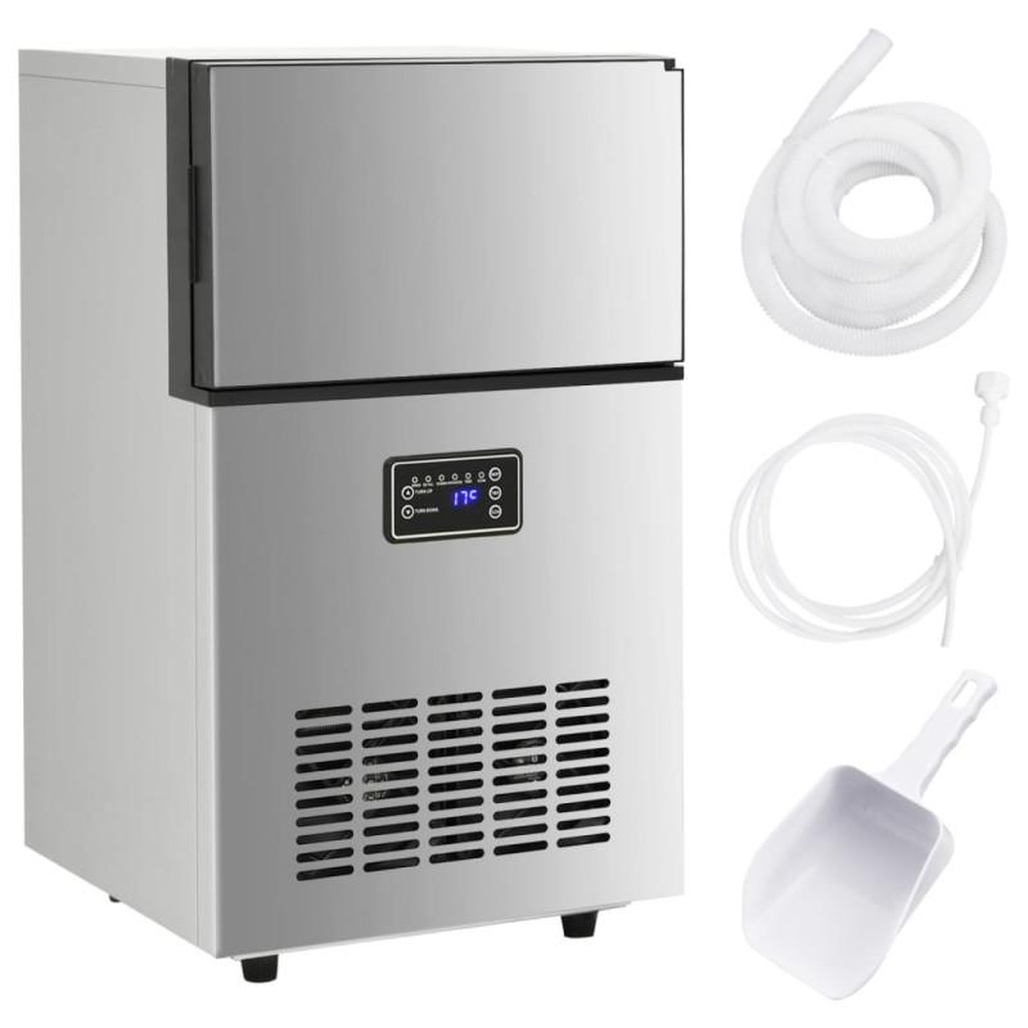 Voir la diapositive 1 : VIDAXL Appareil à glaçons argenté 45 kg 24 h