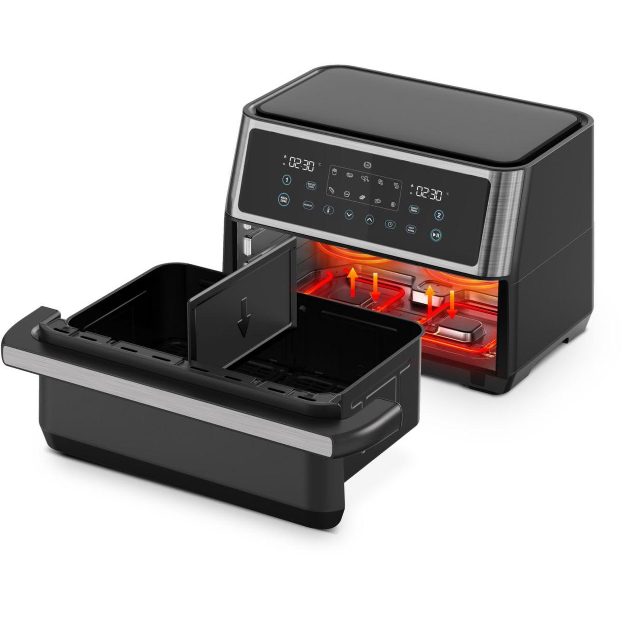Voir la diapositive 2 : ESSENTIEL B Friteuse sans huile eaf5 ,noir, flex megazone xxl 11l