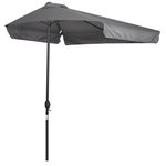 OUTSUNNY Demi parasol - parasol de balcon 5 entretoises métal dim. 2,3L x 1,3l x 2,49H m polyester haute densité gris