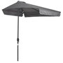 Voir la diapositive 1 : OUTSUNNY Demi parasol - parasol de balcon 5 entretoises métal dim. 2,3L x 1,3l x 2,49H m polyester haute densité gris