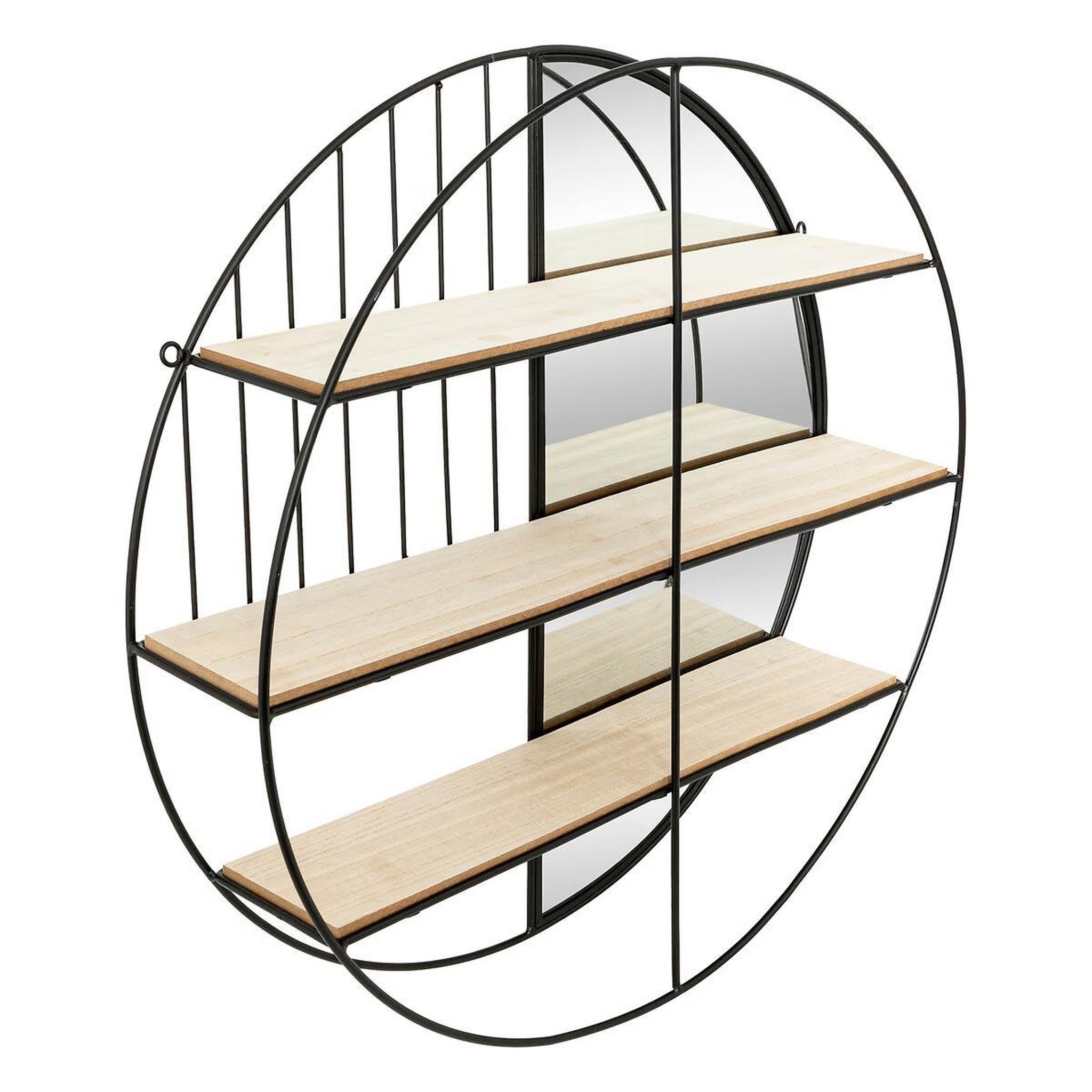 ATMOSPHERA Étagère Murale Avec Miroir  Zina  56cm Noir