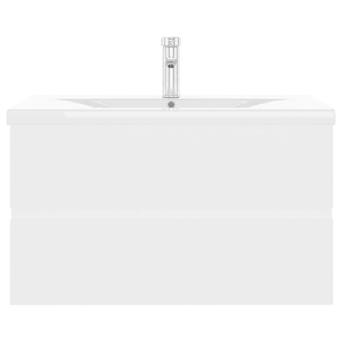 VIDAXL Armoire d'evier avec lavabo integre blanc bois d'ingenierie