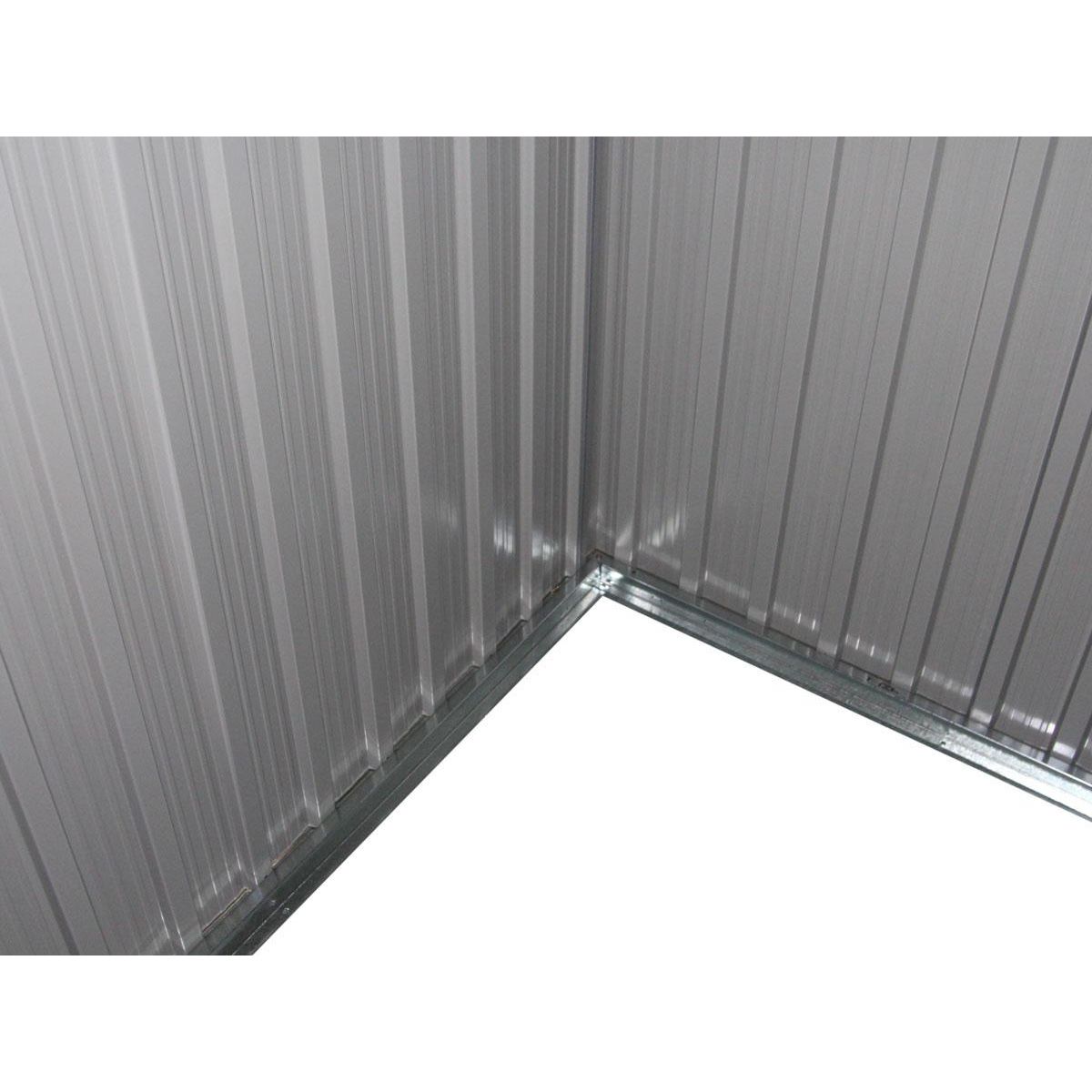 Habitat et Jardin Abri de jardin métal toit plat  Texas  - 6,29 m² - Gris