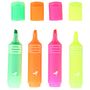 Voir la diapositive 2 : AUCHAN Lot de 4 surligneurs coloris assortis pointe biseautée
