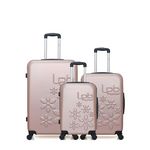 LES P'TITES BOMBES LPB LPB LUGGAGE - Lot de 3 - Valises grand format, weekend et cabine ELEONOR. Coloris disponibles : Rose, Gris, Beige