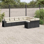 Voir la diapositive 1 : VIDAXL Salon de jardin 9 pcs avec coussins noir resine tressee