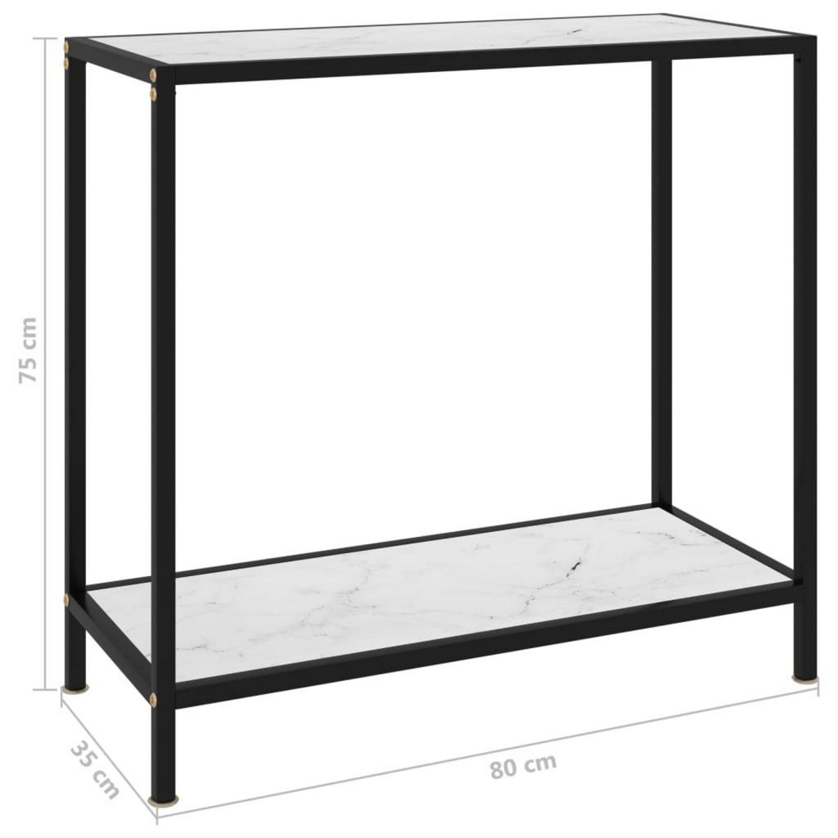 VIDAXL Table console Blanc 80x35x75 cm Verre trempe