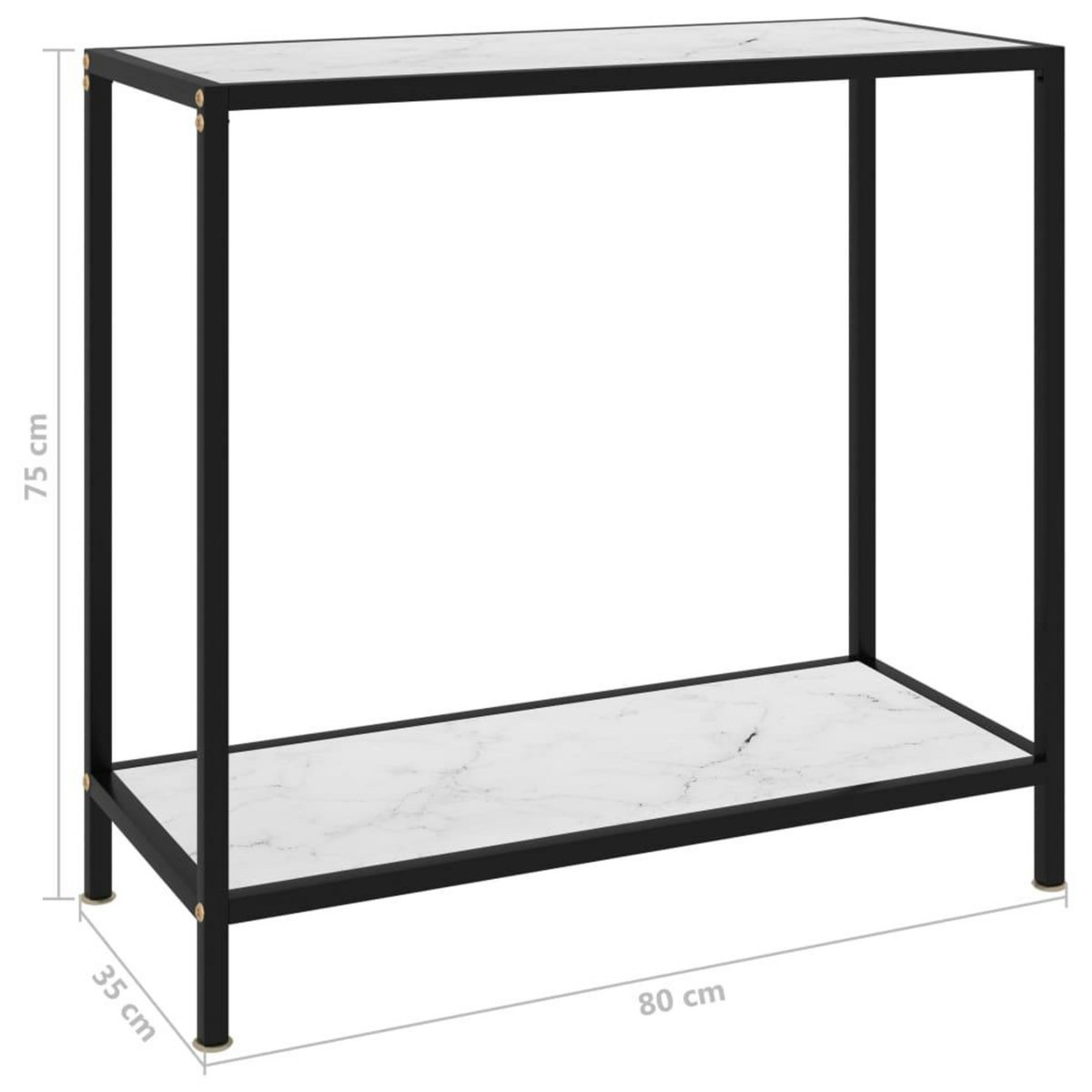 VIDAXL Table console Blanc 80x35x75 cm Verre trempe